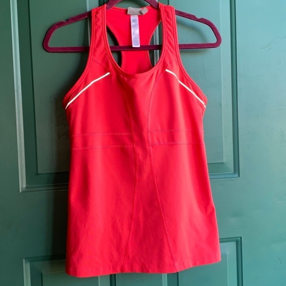 Athleta size large hot pink ladies athletic top built in bra - Picture 1 of 11